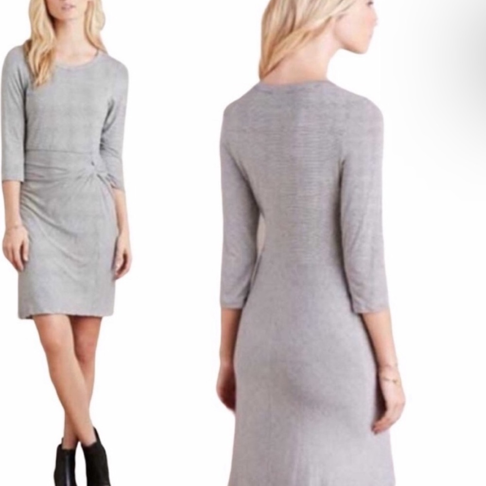 NWOT Amadi for Anthropologie Grey Knotted Bodycon Dress Size Medium